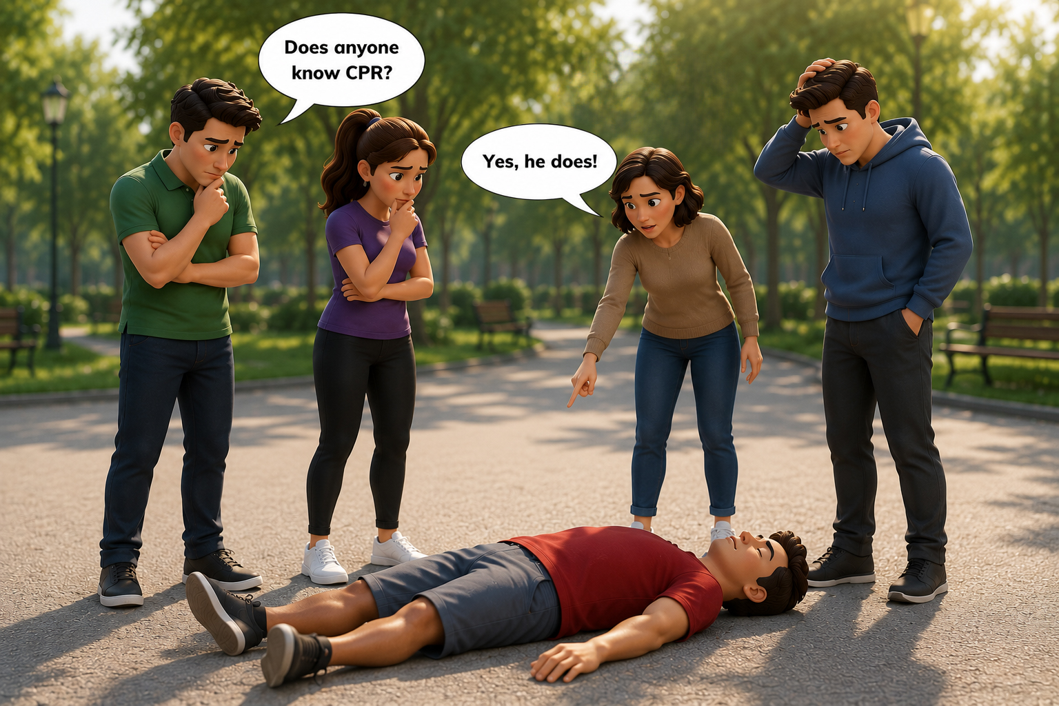 Bystanders unsure what to do during a first aid emergency